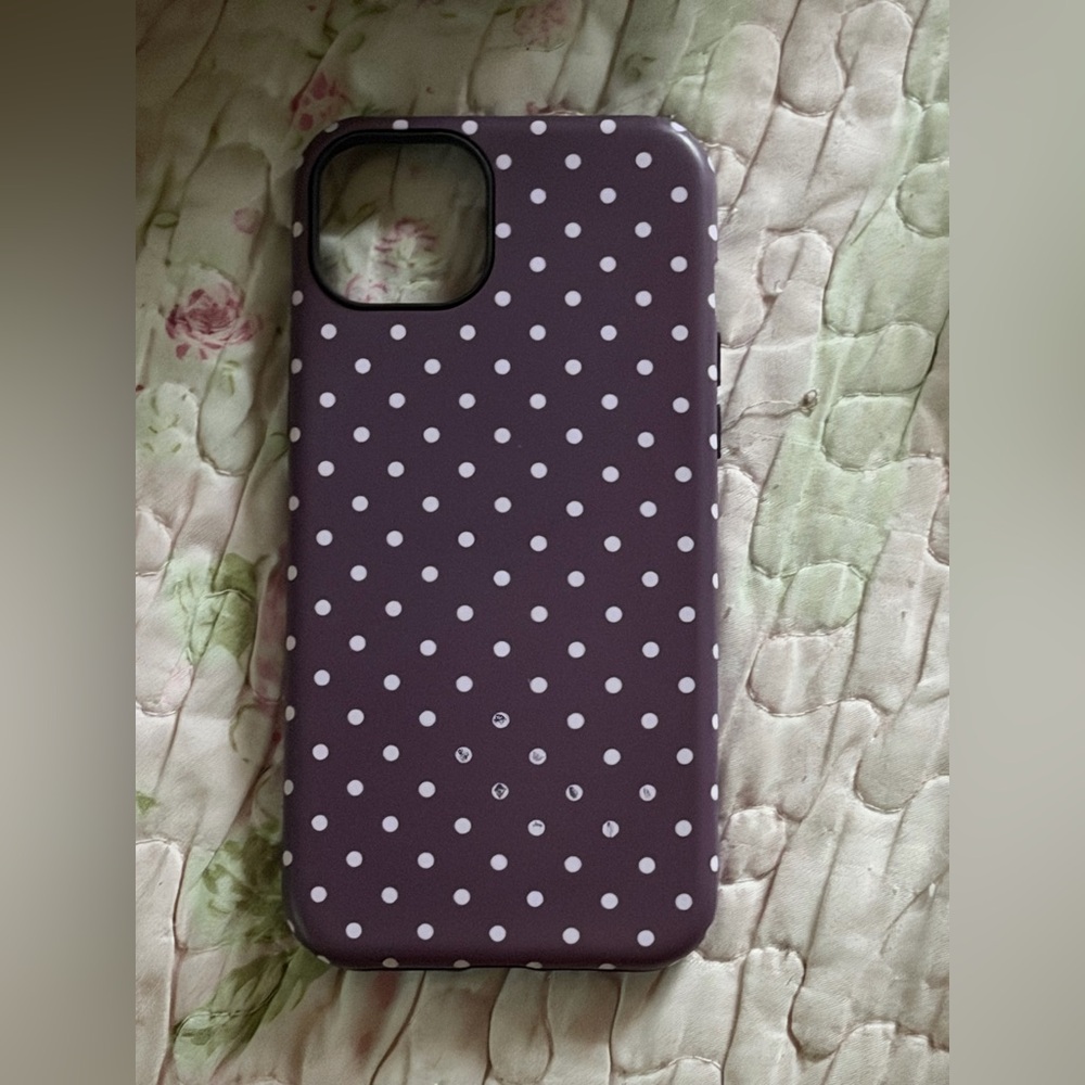 Slim Polka Dot Phone Case in Purple and White